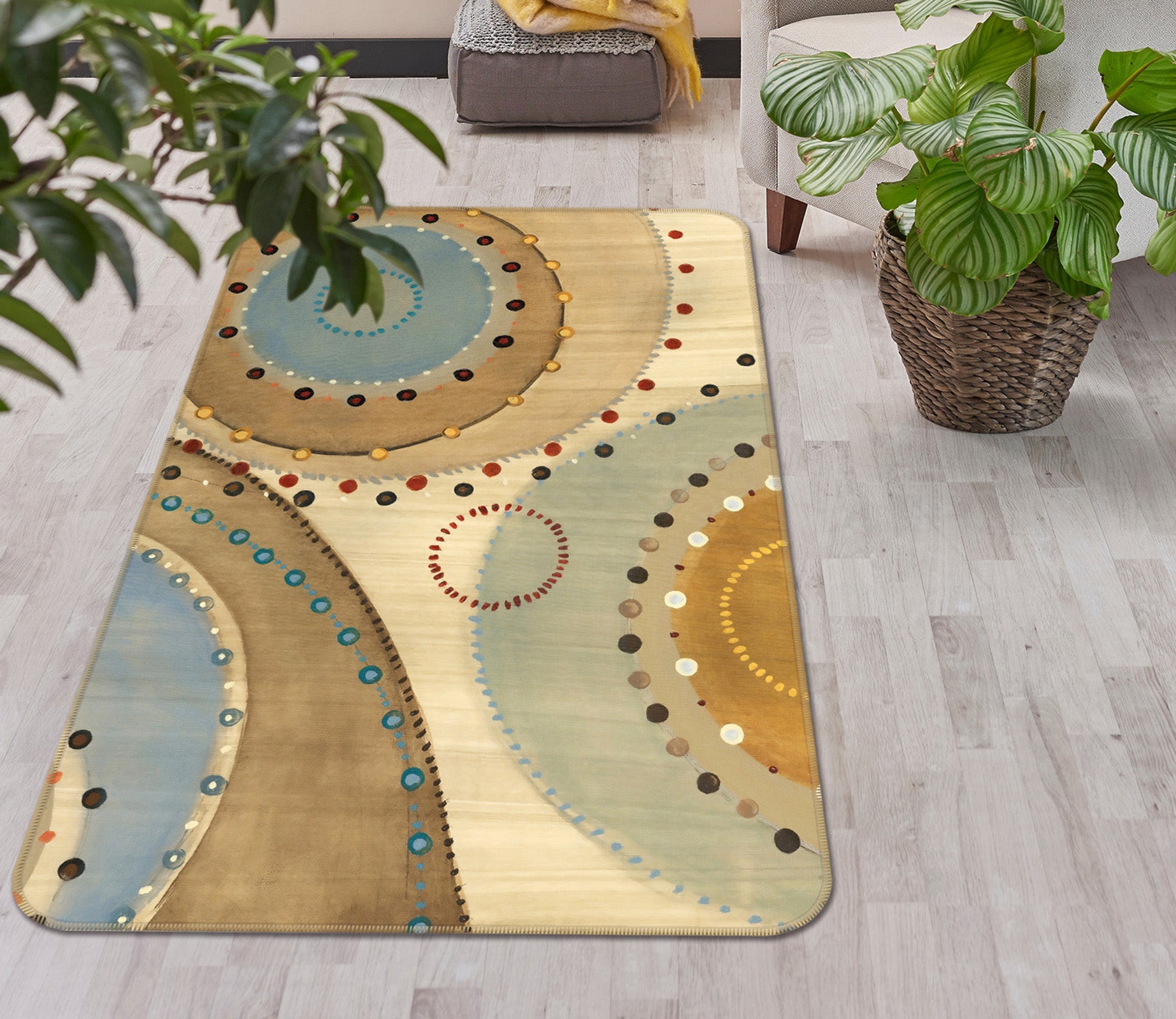 3D Circle Pattern 65048 Non Slip Rug Mat