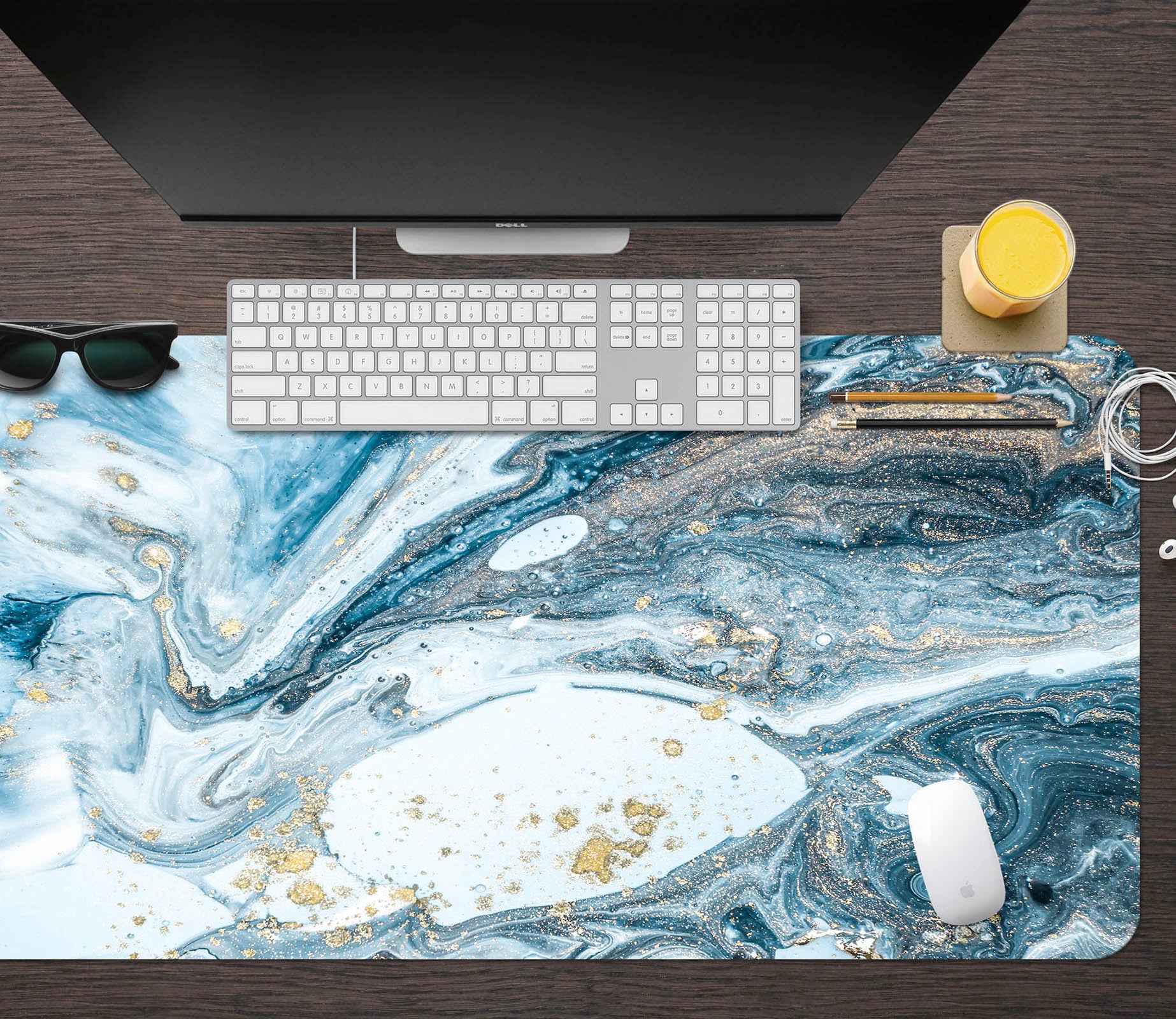 3D Green Blue Pattern 18030 Desk Mat