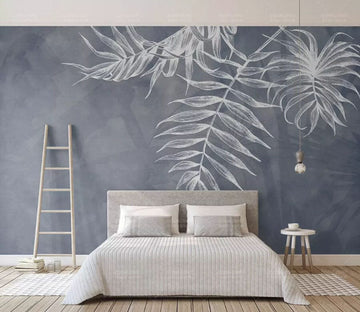 3D Grey Leaves 2106 Wall Murals Wallpaper AJ Wallpaper 2 