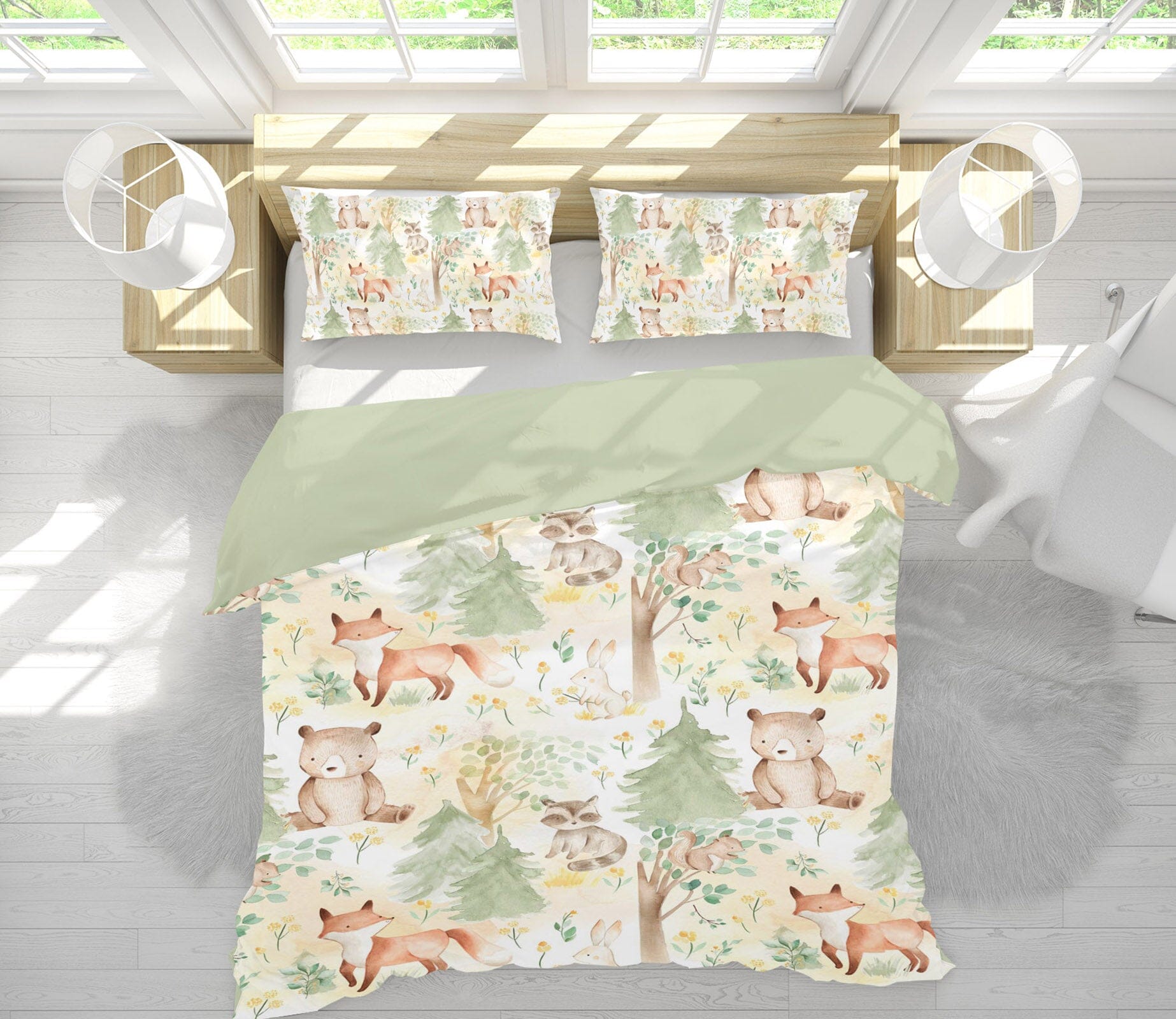 3D Fox Bear Tree 224 Uta Naumann Bedding Bed Pillowcases Quilt Quiet Covers AJ Creativity Home 