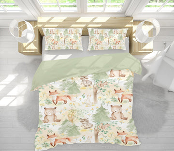 3D Fox Bear Tree 224 Uta Naumann Bedding Bed Pillowcases Quilt Quiet Covers AJ Creativity Home 