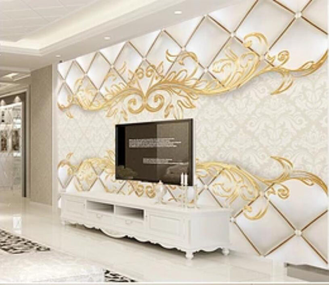 3D Golden Lace 1546 Wall Murals Wallpaper AJ Wallpaper 2 