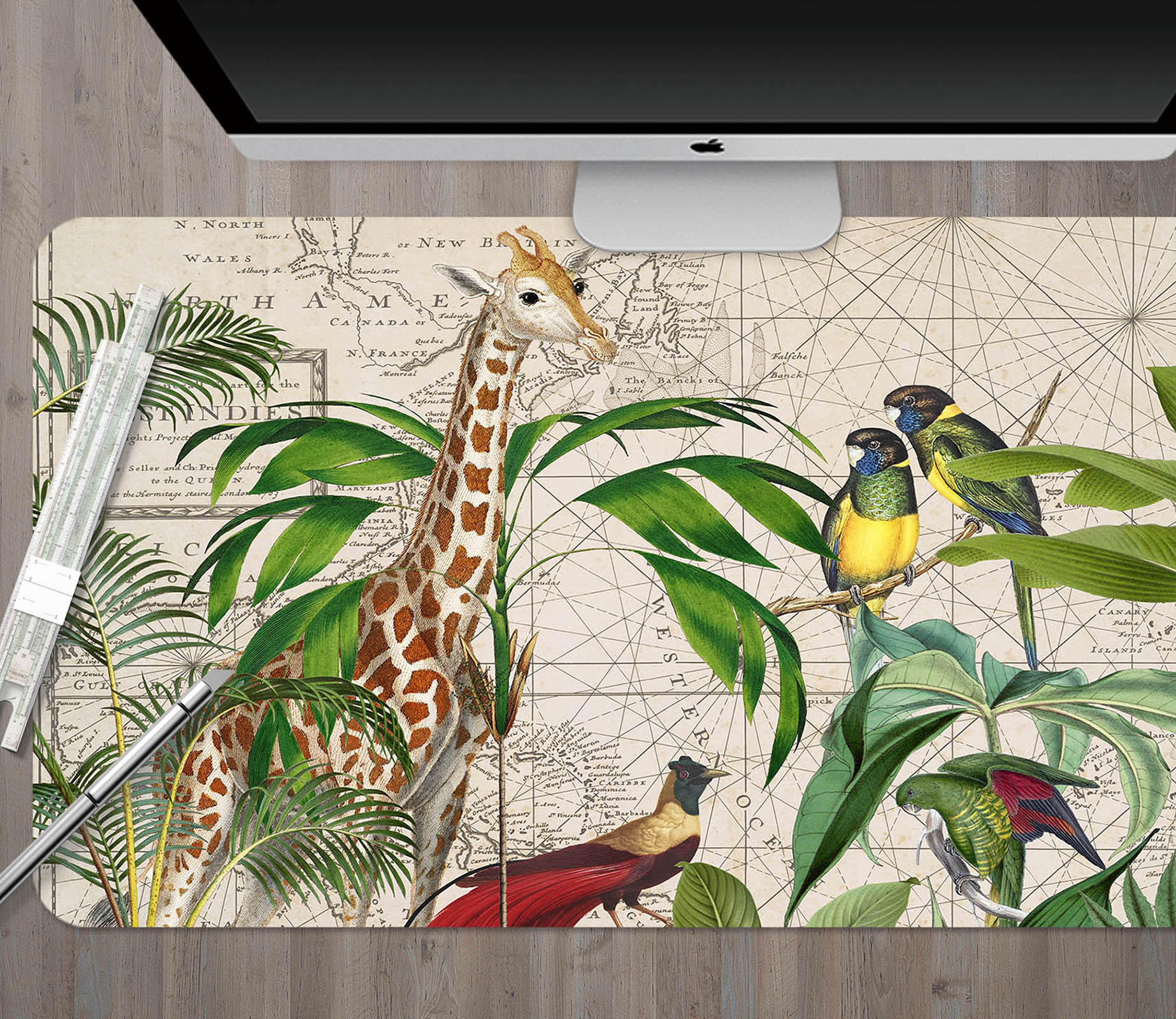 3D Animal Giraffe 5246 Andrea Haase Desk Mat