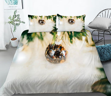 3D Ball Pendant 46026 Christmas Quilt Duvet Cover Xmas Bed Pillowcases