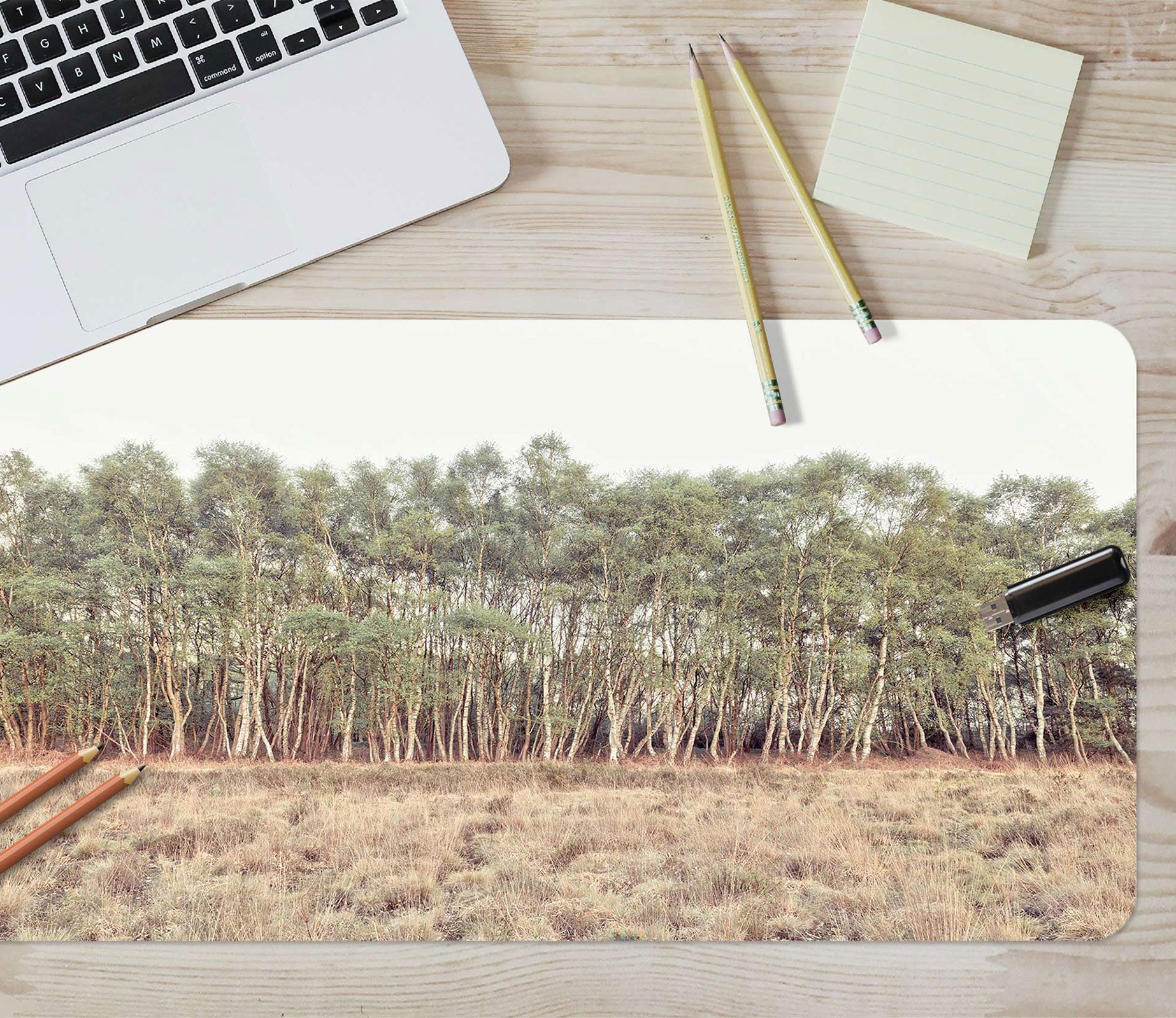 3D Grassland Forest 12433 Assaf Frank Desk Mat