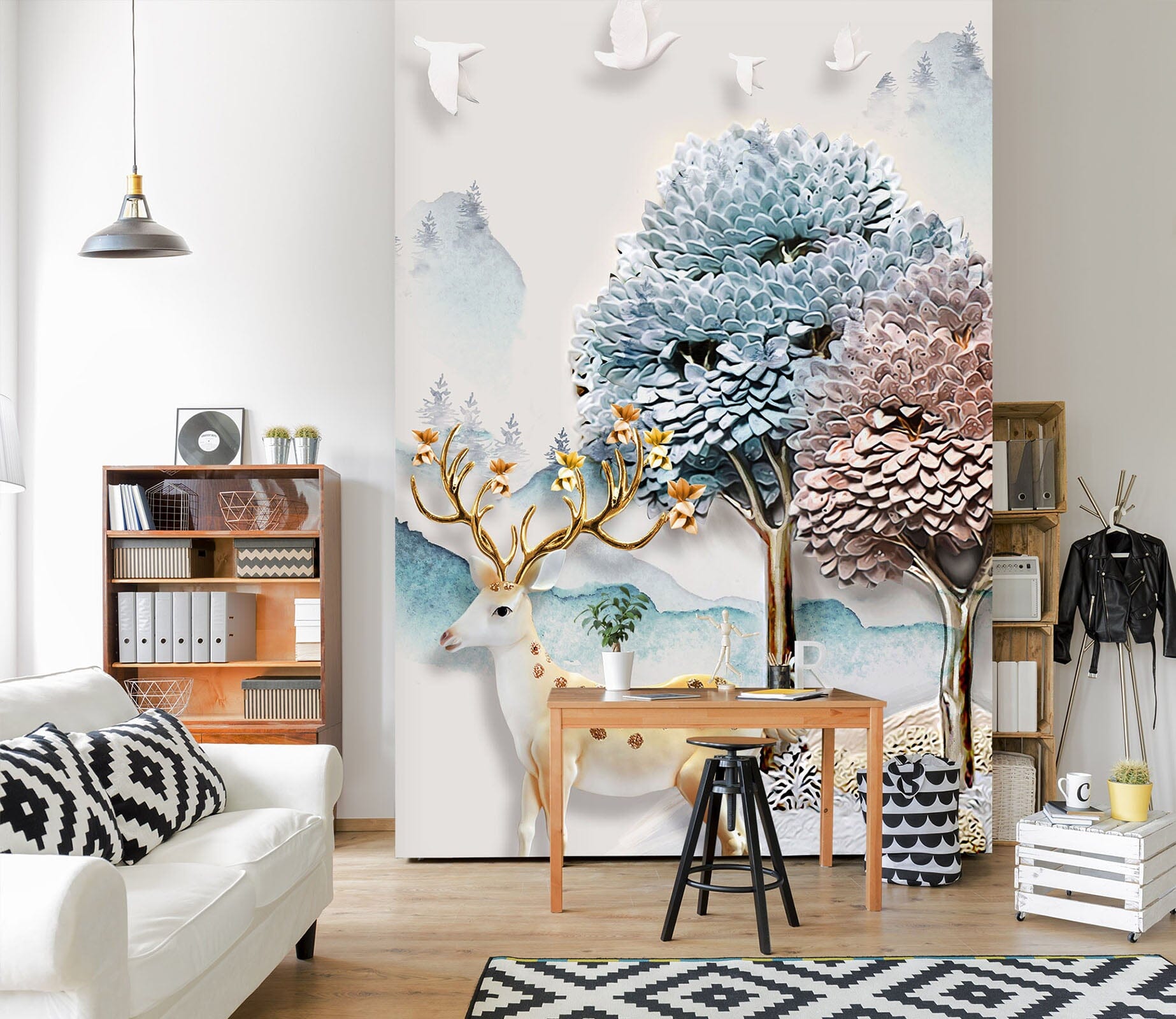 3D Colored Valley Fawn 064 Wall Murals Wallpaper AJ Wallpaper 2 