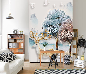3D Colored Valley Fawn 064 Wall Murals Wallpaper AJ Wallpaper 2 