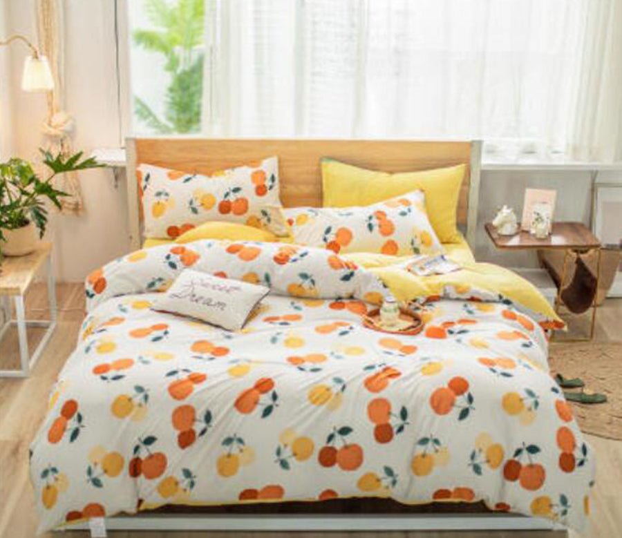 3D Orange 40276 Bed Pillowcases Quilt