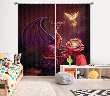 3D Flying Dragon 127 Rose Catherine Khan Curtain Curtains Drapes Curtains AJ Creativity Home 
