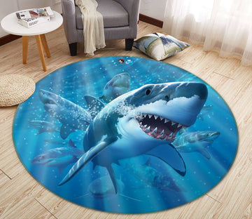 3D Shark 83133 Jerry LoFaro Rug Round Non Slip Rug Mat
