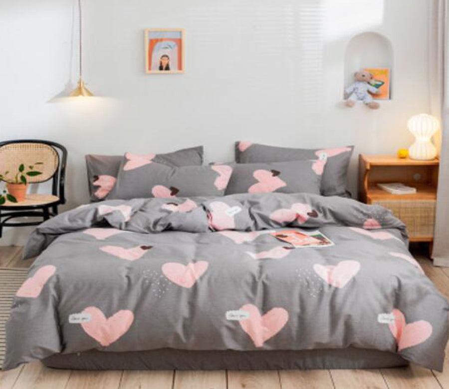 3D Heart Pattern 17063 Bed Pillowcases Quilt
