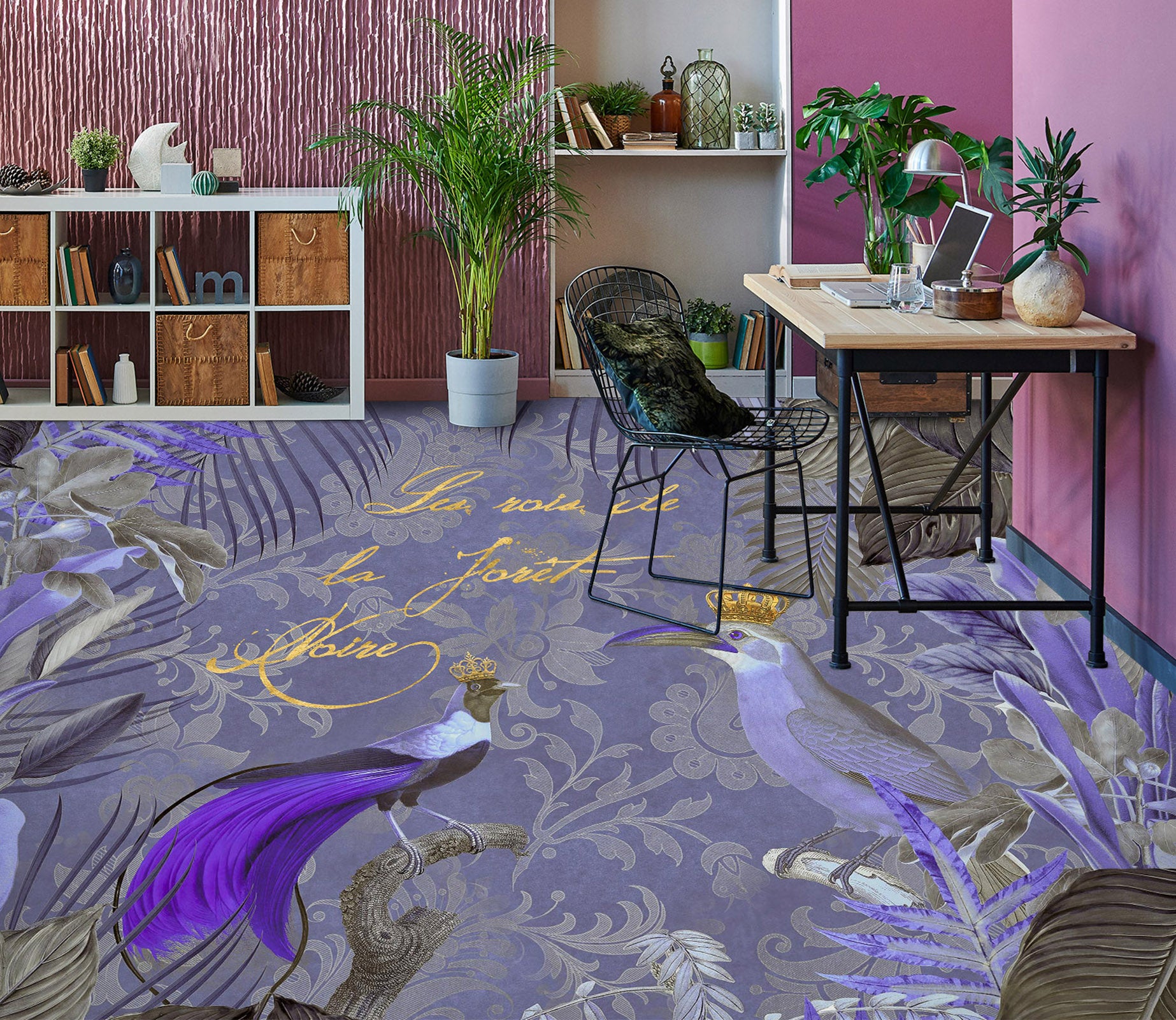 3D Purple Bird 104165 Andrea Haase Floor Mural