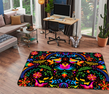 3D Color Flower Pattern 30208 Non Slip Rug Mat