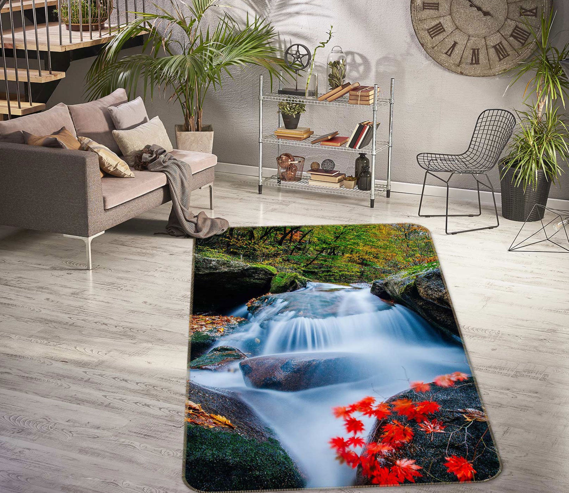 3D Waterfall 27038 Non Slip Rug Mat