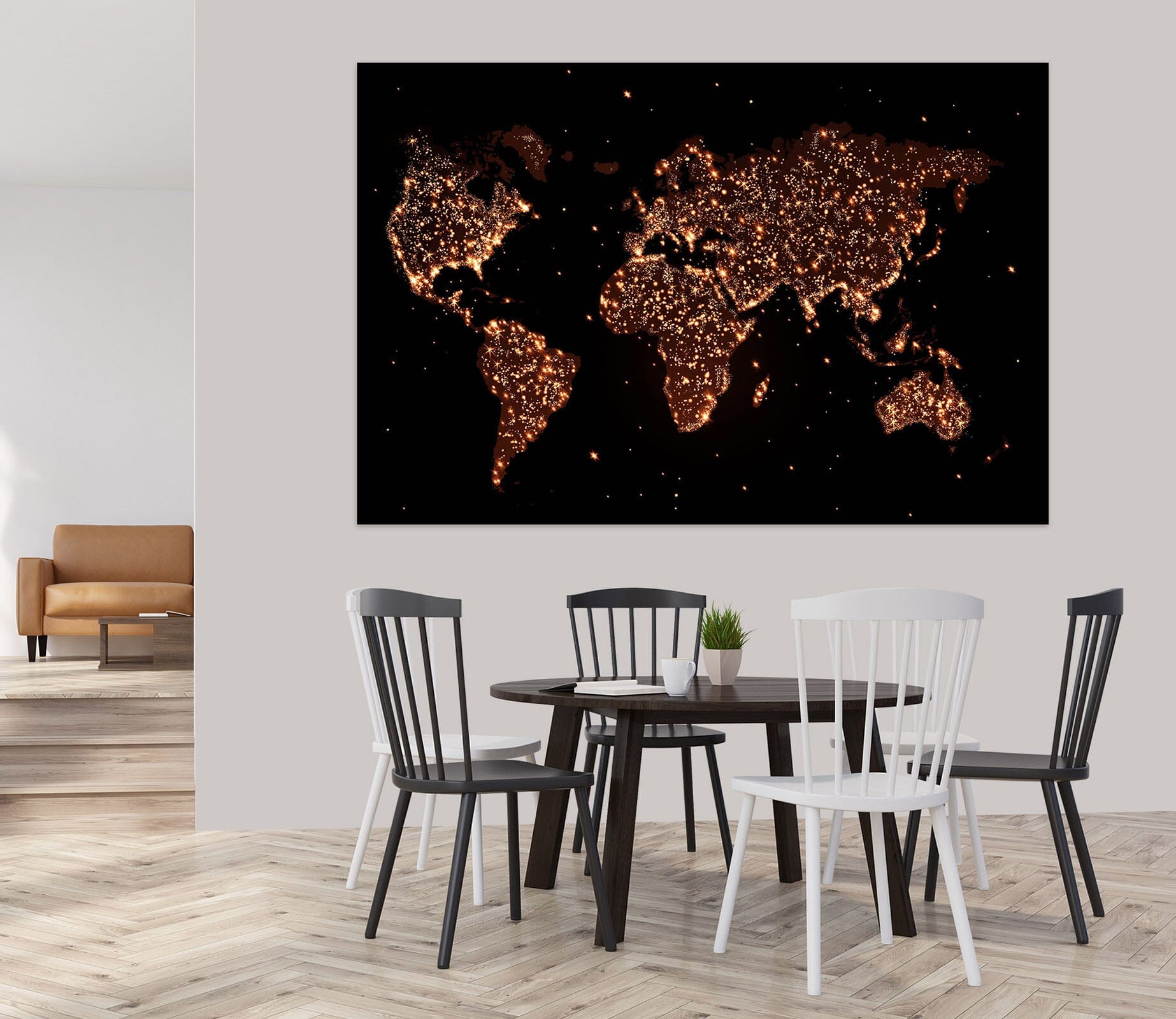3D Golden Spots 214 World Map Wall Sticker Wallpaper AJ Wallpaper 2 