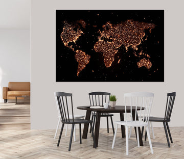 3D Golden Spots 214 World Map Wall Sticker Wallpaper AJ Wallpaper 2 