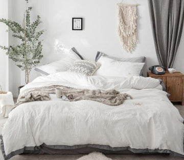 3D White 17033 Bed Pillowcases Quilt