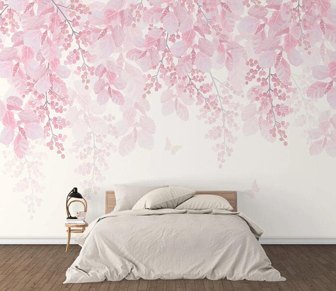 3D Pink Leaves 2593 Wall Murals Wallpaper AJ Wallpaper 2 