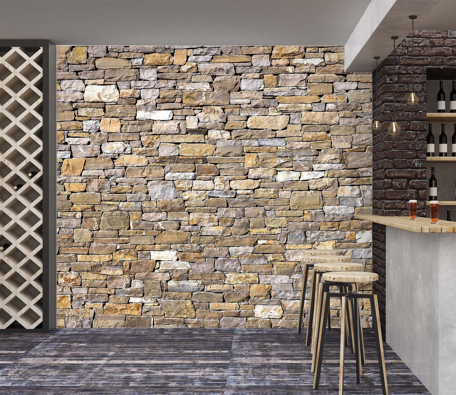 3D Wall Bricks Stacked 1917 Wall Murals Wallpaper AJ Wallpaper 2 