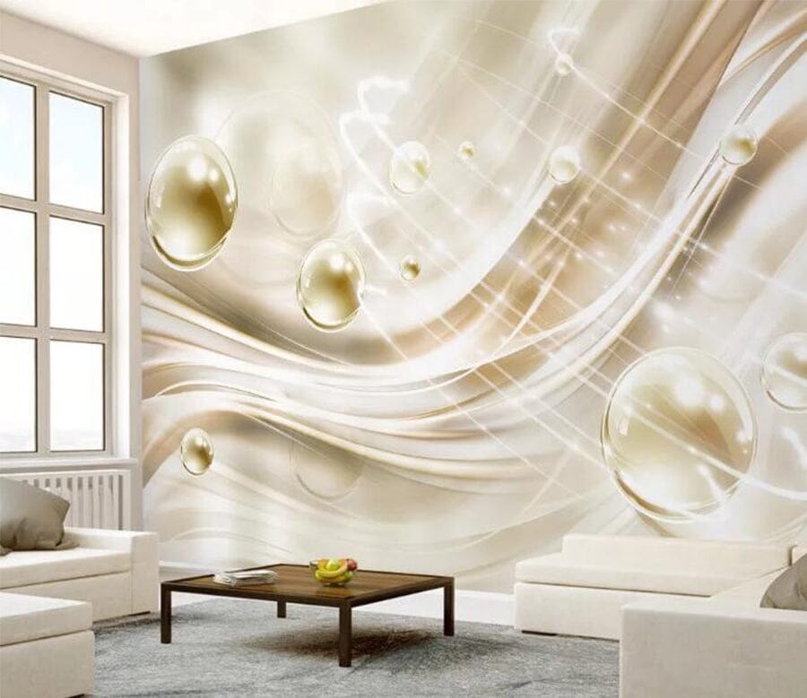 3D Wavy Drops WC100 Wall Murals Wallpaper AJ Wallpaper 2 