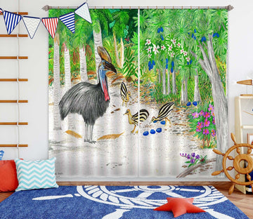 3D Forest Bird 044 Michael Sewell Curtain Curtains Drapes Curtains AJ Creativity Home 