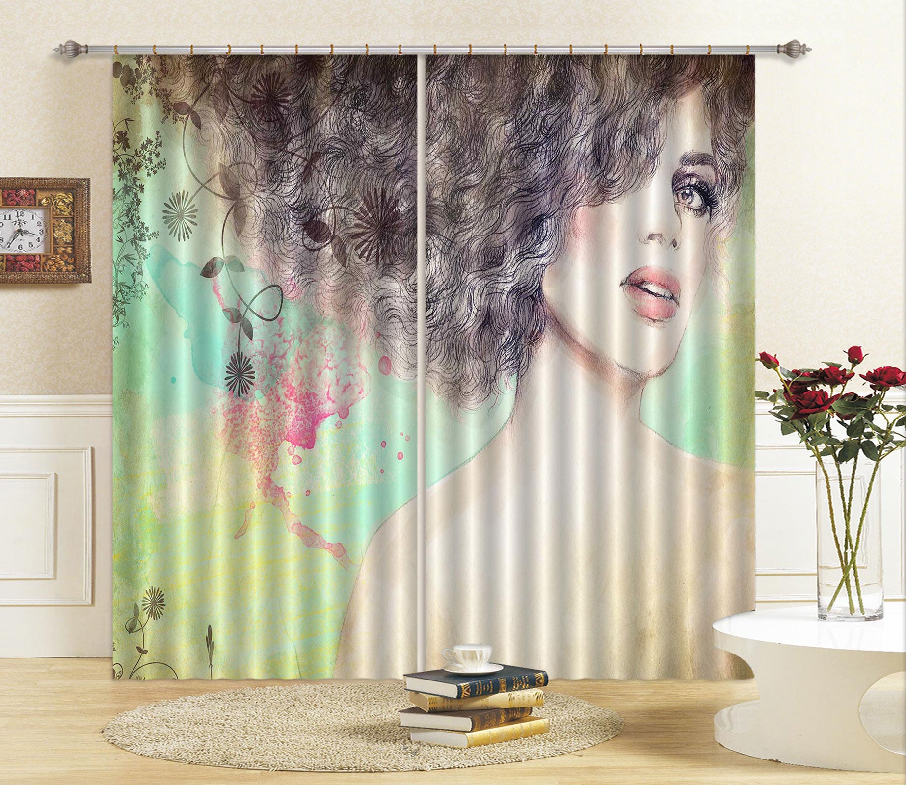 3D Long Hhair Model 002 Curtains Drapes