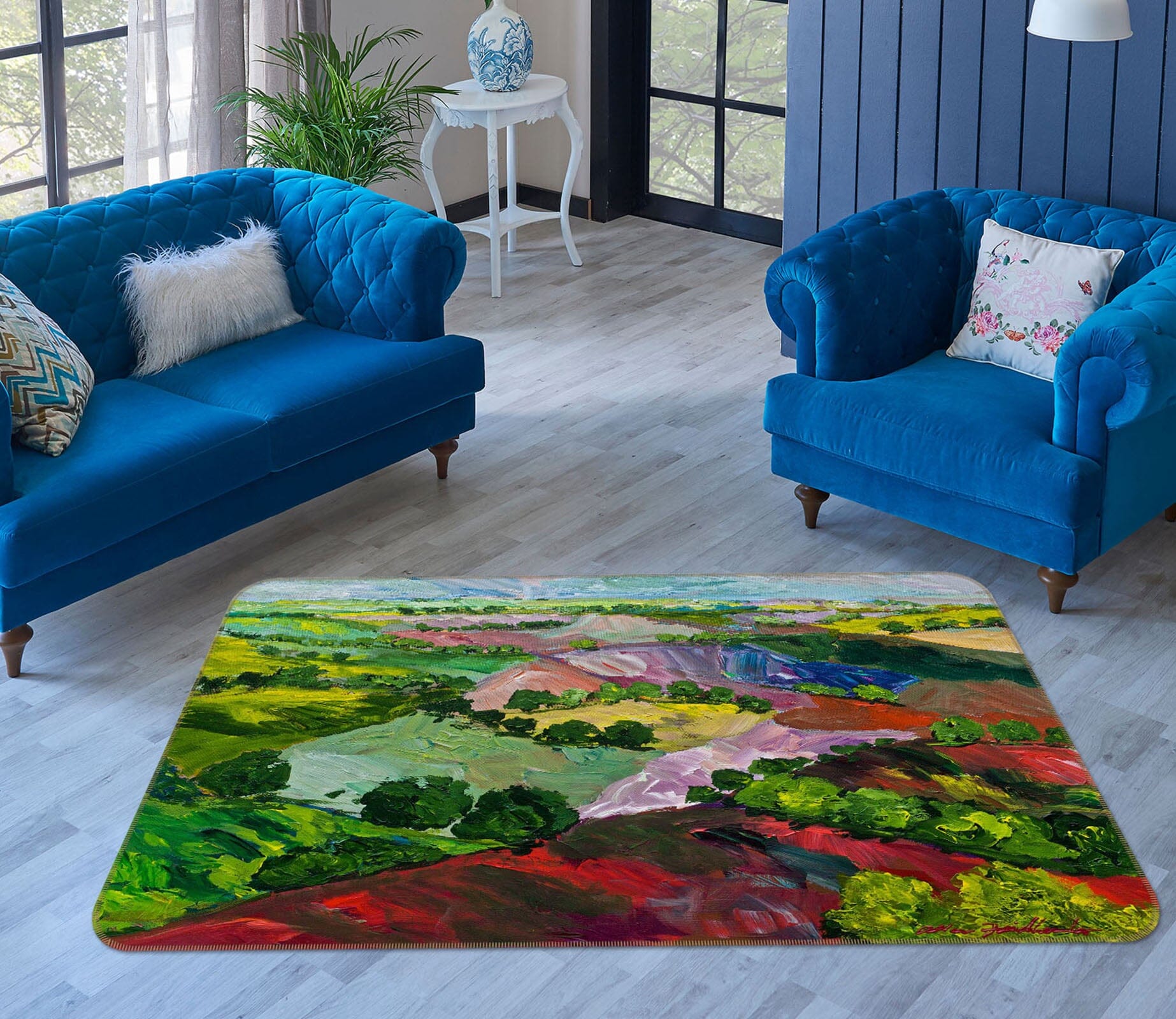 3D Colored Valley 1056 Allan P. Friedlander Rug Non Slip Rug Mat Mat AJ Creativity Home 