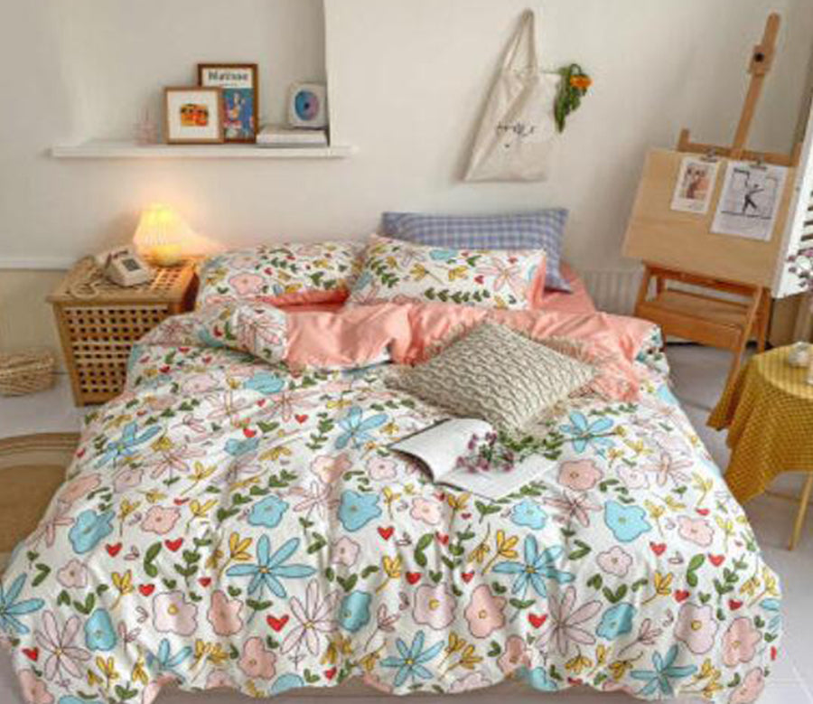 3D Colorful Floral 16105 Bed Pillowcases Quilt