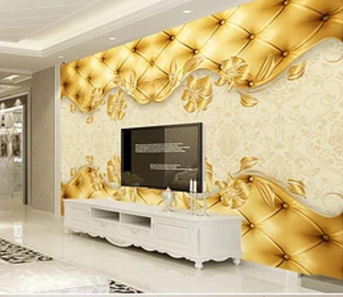 3D Golden Lace 1545 Wall Murals Wallpaper AJ Wallpaper 2 