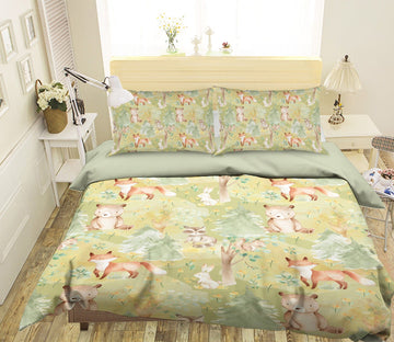 3D Fox Bear Rabbit 225 Uta Naumann Bedding Bed Pillowcases Quilt Quiet Covers AJ Creativity Home 