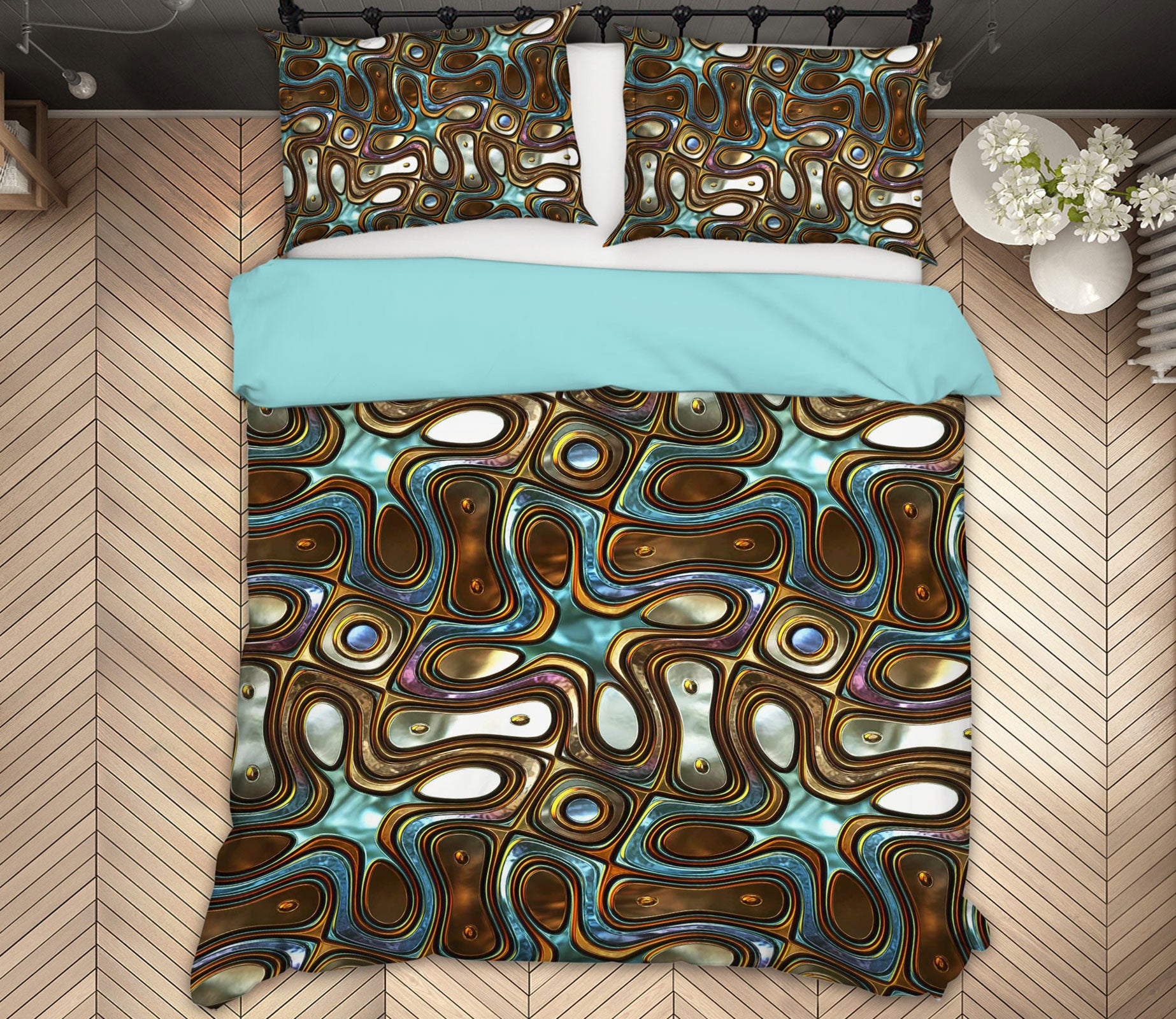 3D Grain Pattern 14087 Bed Pillowcases Quilt