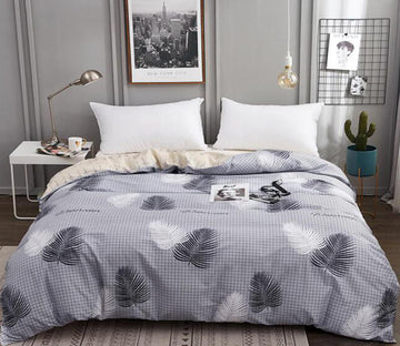 3D Black And White Small Lattice Leaves 3132 Bed Pillowcases Quilt