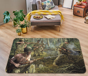 3D Jungle Soldier 35154 Non Slip Rug Mat