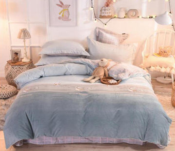3D Light Blue 20082 Bed Pillowcases Quilt