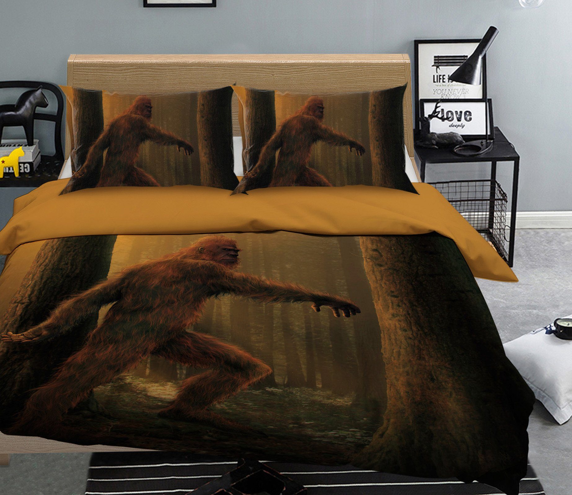 3D Bigfoot Def 2112 Bed Pillowcases Quilt Exclusive Designer Vincent Quiet Covers AJ Creativity Home 