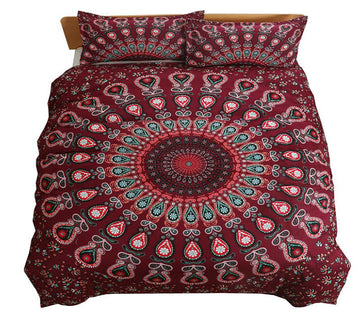 3D Red Lines Totem 1035 Bed Pillowcases Quilt