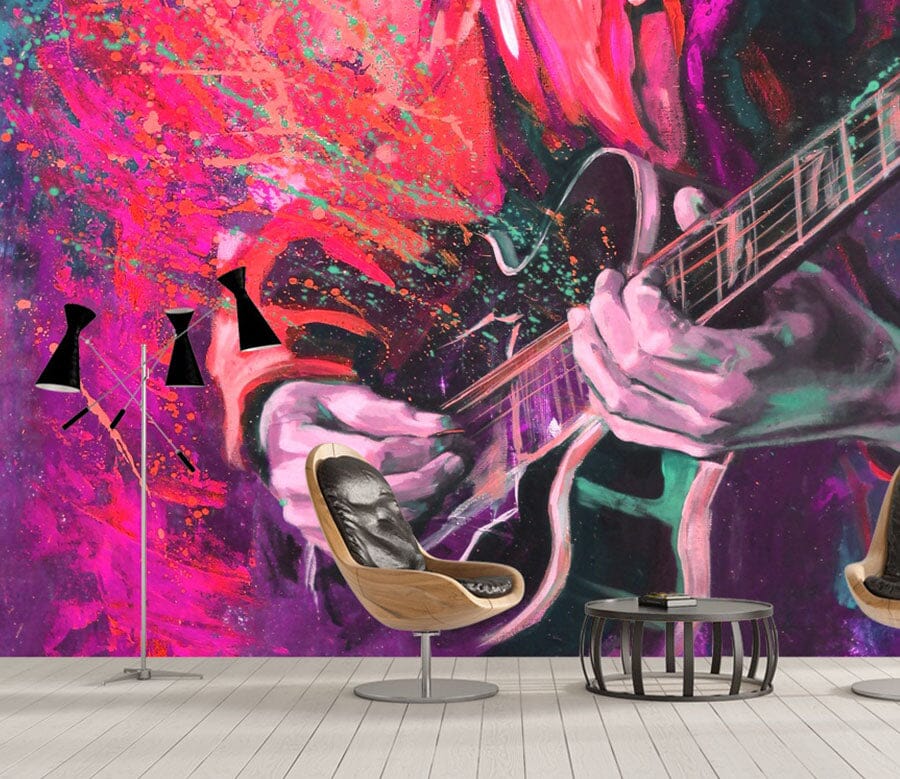 3D Playing Guitar 2101 Wall Murals Wallpaper AJ Wallpaper 2 