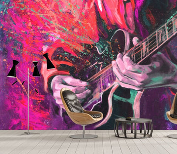 3D Playing Guitar 2101 Wall Murals Wallpaper AJ Wallpaper 2 