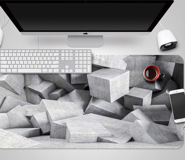 3D Grey Cube 18037 Desk Mat