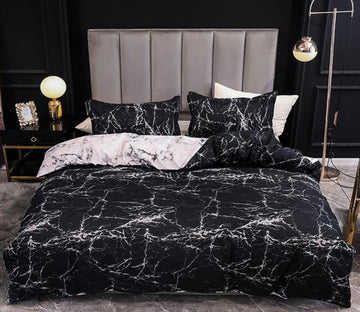 3D Black Marble Pattern 2098 Bed Pillowcases Quilt