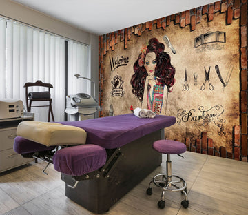 3D Smiling Girl 040 Wall Murals Wallpaper AJ Wallpaper 2 