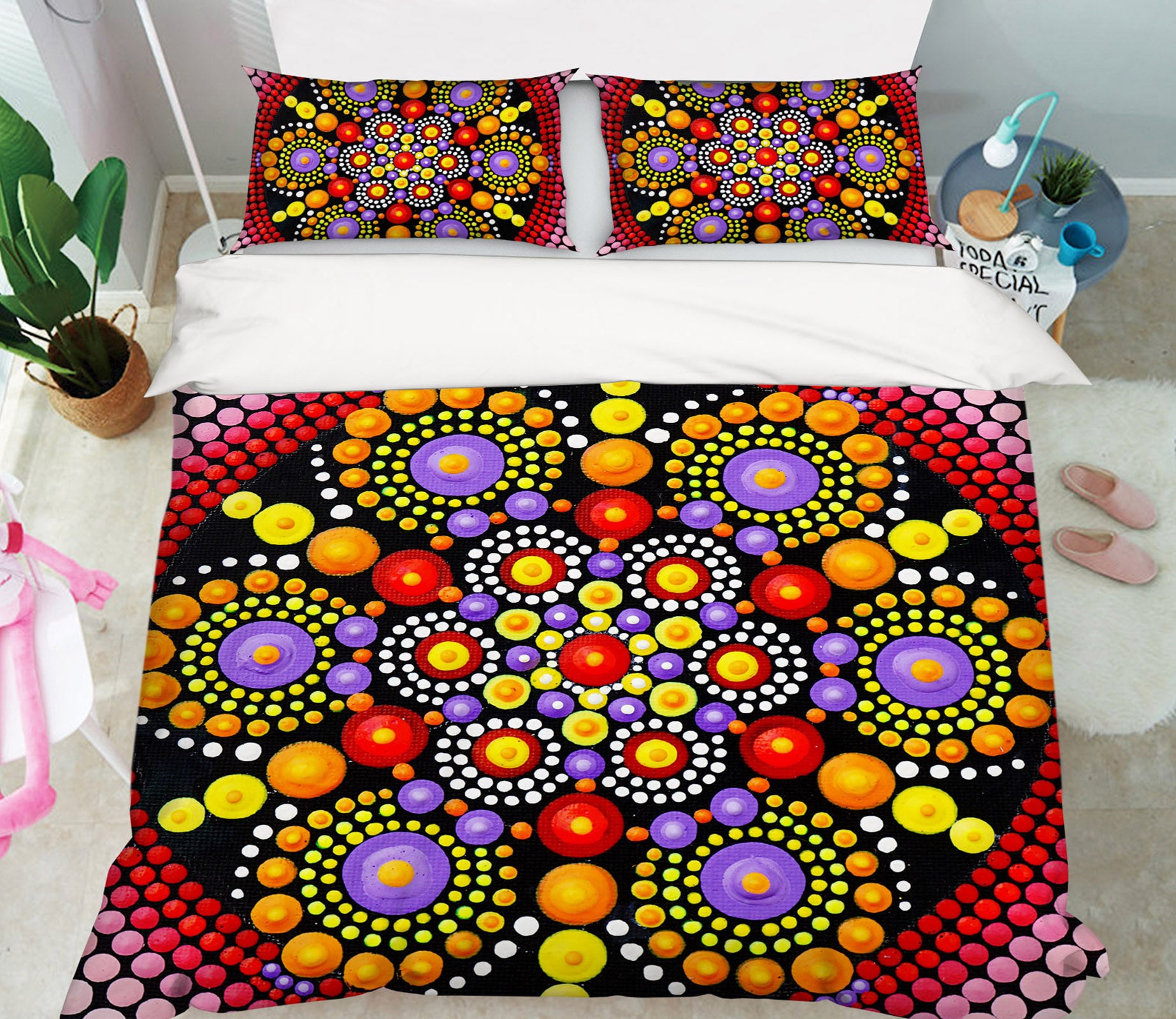 3D Color Circle Pattern 59036 Bed Pillowcases Quilt