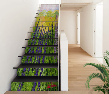 3D Purple Flower Grass 89189 Allan P. Friedlander Stair Risers