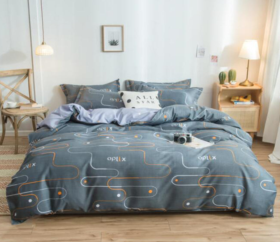 3D Dark Gray Bottom Curve 4068 Bed Pillowcases Quilt