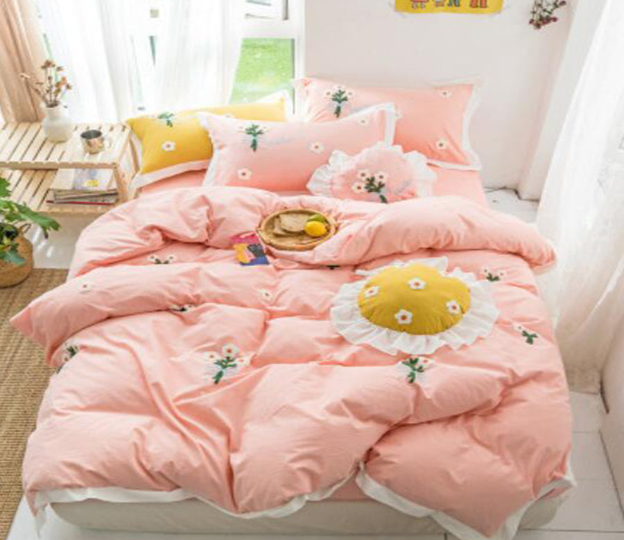 3D Pink Flower 20121 Bed Pillowcases Quilt