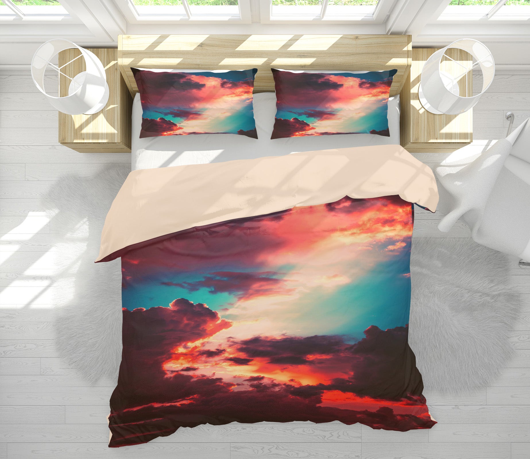 3D Colorful Clouds 16062 Bed Pillowcases Quilt
