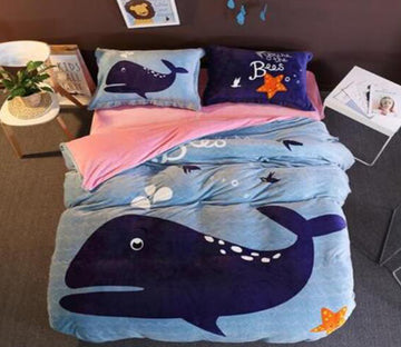 3D Cartoon Whale 18001 Bed Pillowcases Quilt
