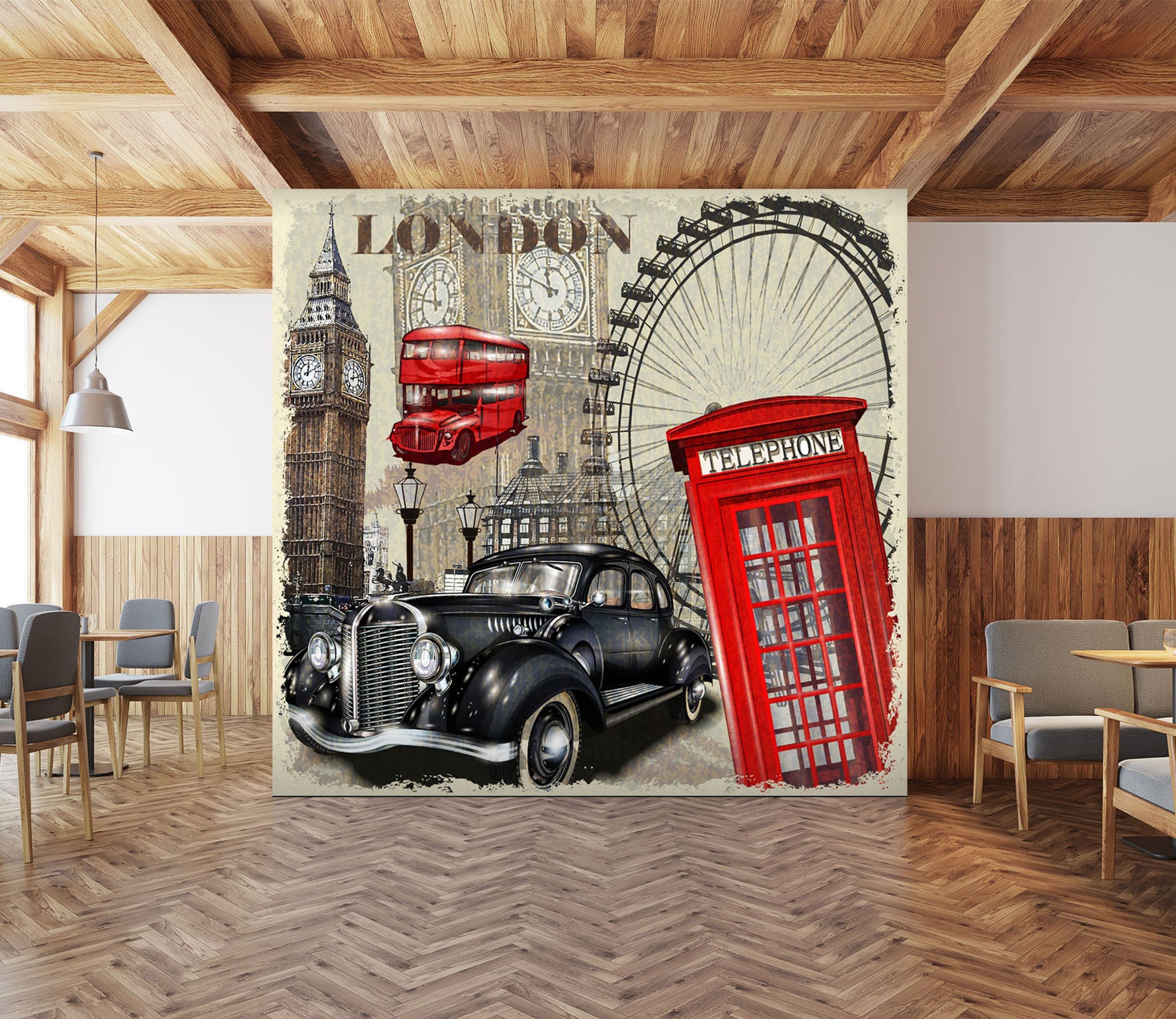 3D Ferris Wheel Car 314 Vehicle Wall Murals