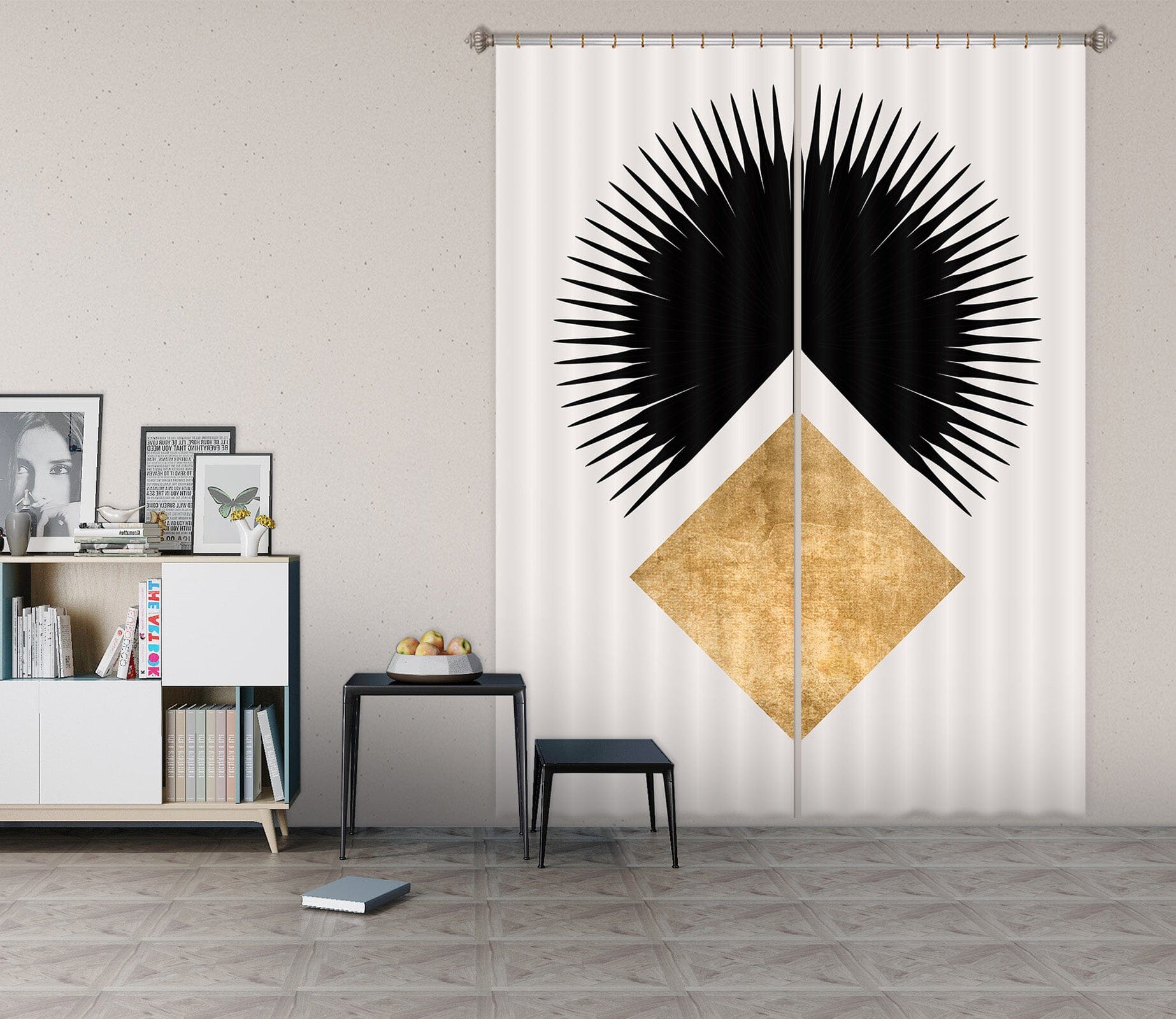 3D Golden Diamond 1111 Boris Draschoff Curtain Curtains Drapes Curtains AJ Creativity Home 