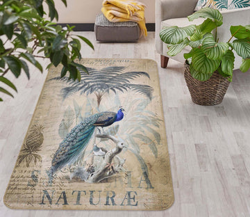 3D Wood Peacock 1028 Andrea haase Rug Non Slip Rug Mat Mat AJ Creativity Home 